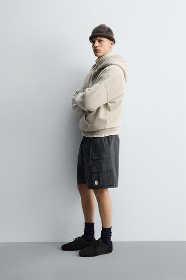 CONTRAST POUCH POCKET HOODIE X SR_A - Tan marl by Zara - Image 3