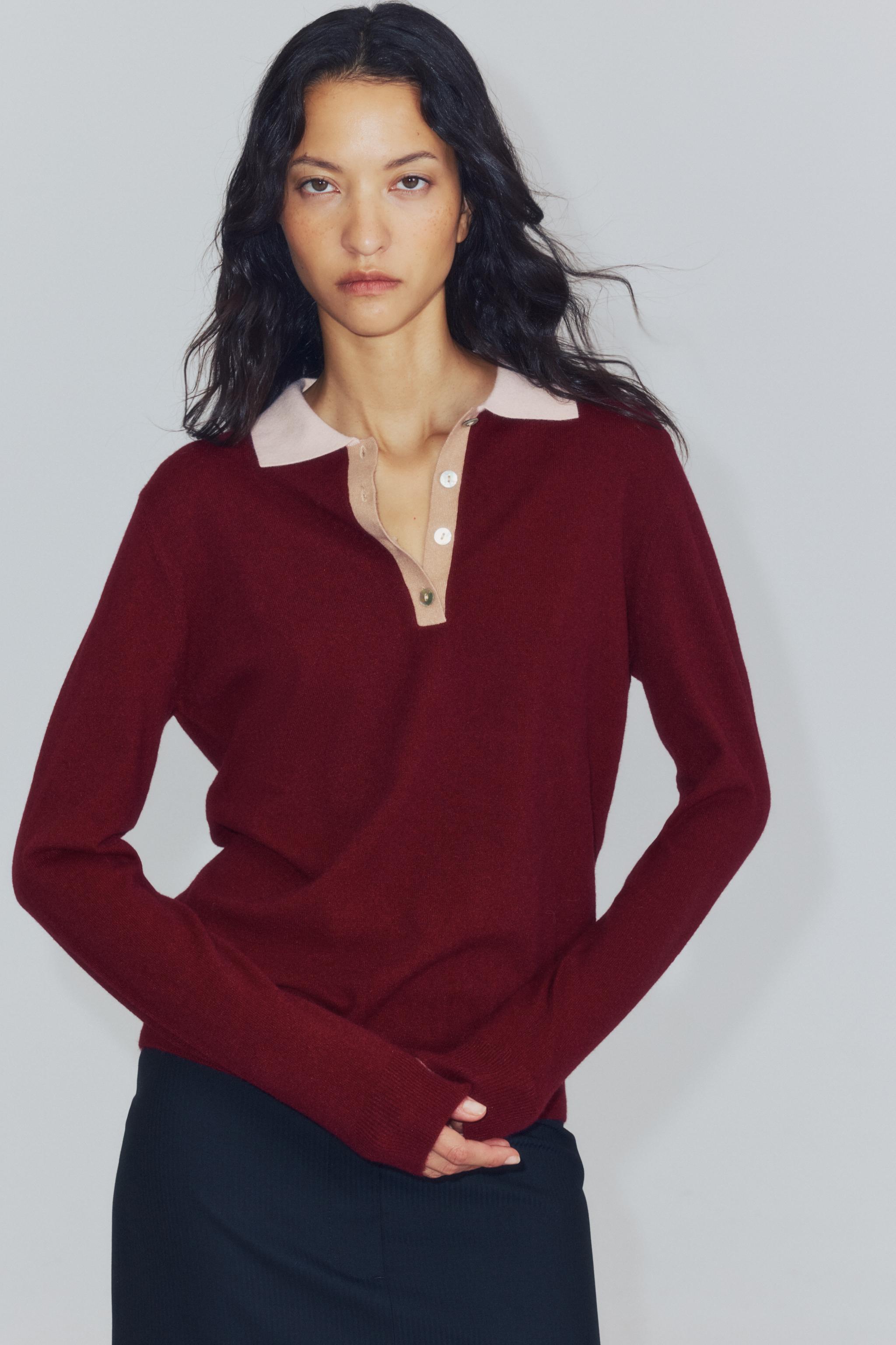 Combined Knit Polo by Zara