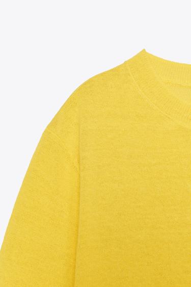 SHORT SLEEVE KNIT LINEN BLEND TOP - Yellow by Zara - Image 8