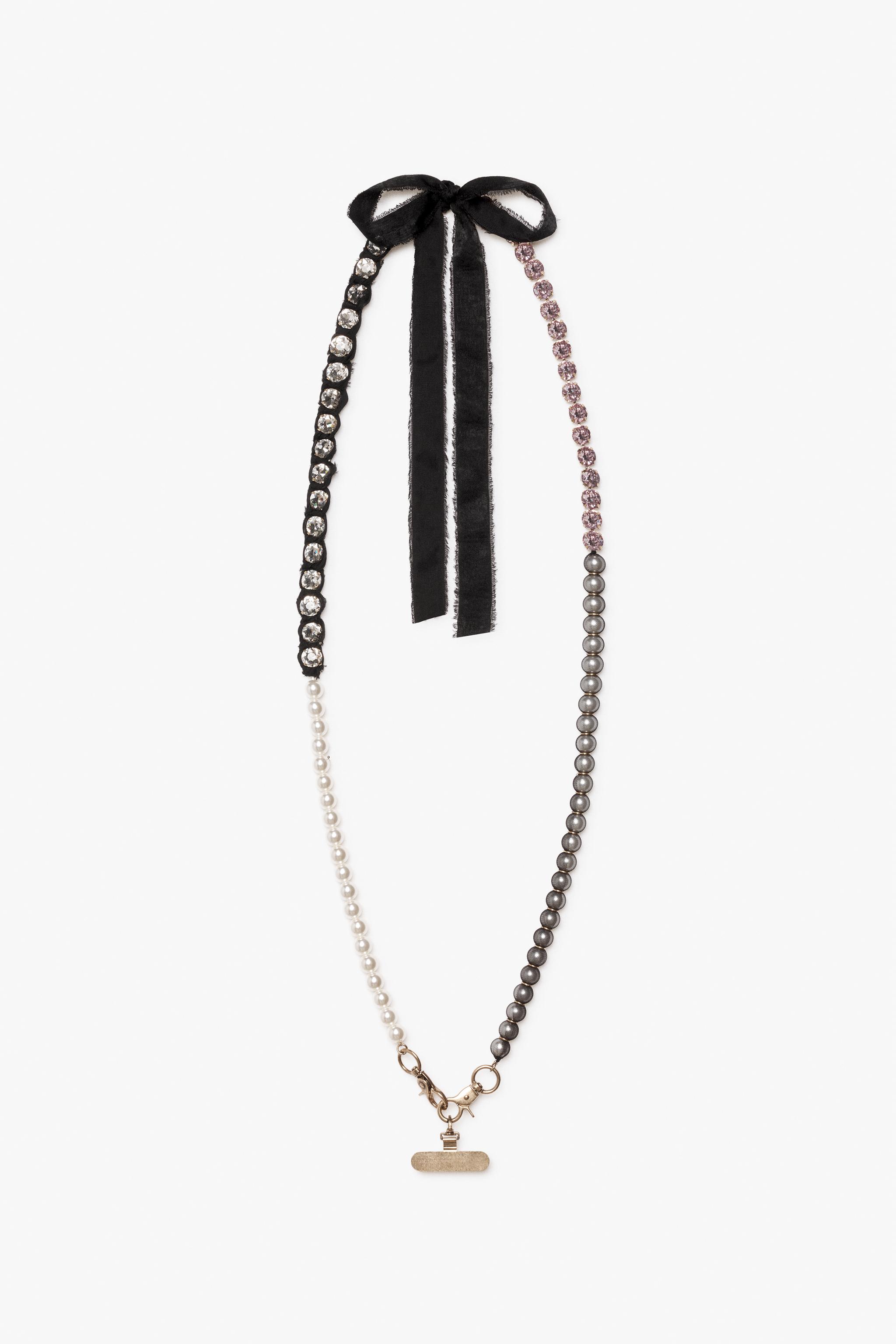 Pearl And Bow Mobile Strap by Zara