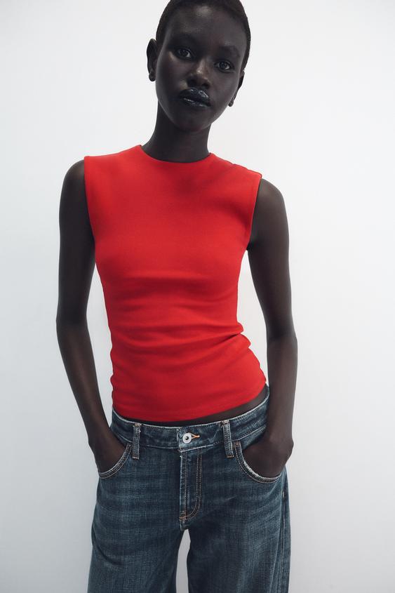 CAMISETA MANGA SISA - Rojo de Zara - Imagen 0