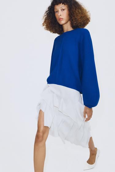 KNIT JUMPER WITH LOOSE-FIT SLEEVES - Bluish by Zara