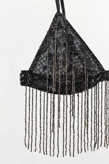 SOUTIEN-GORGE À FRANGES FANTAISIE - Noir de Zara - Image 6