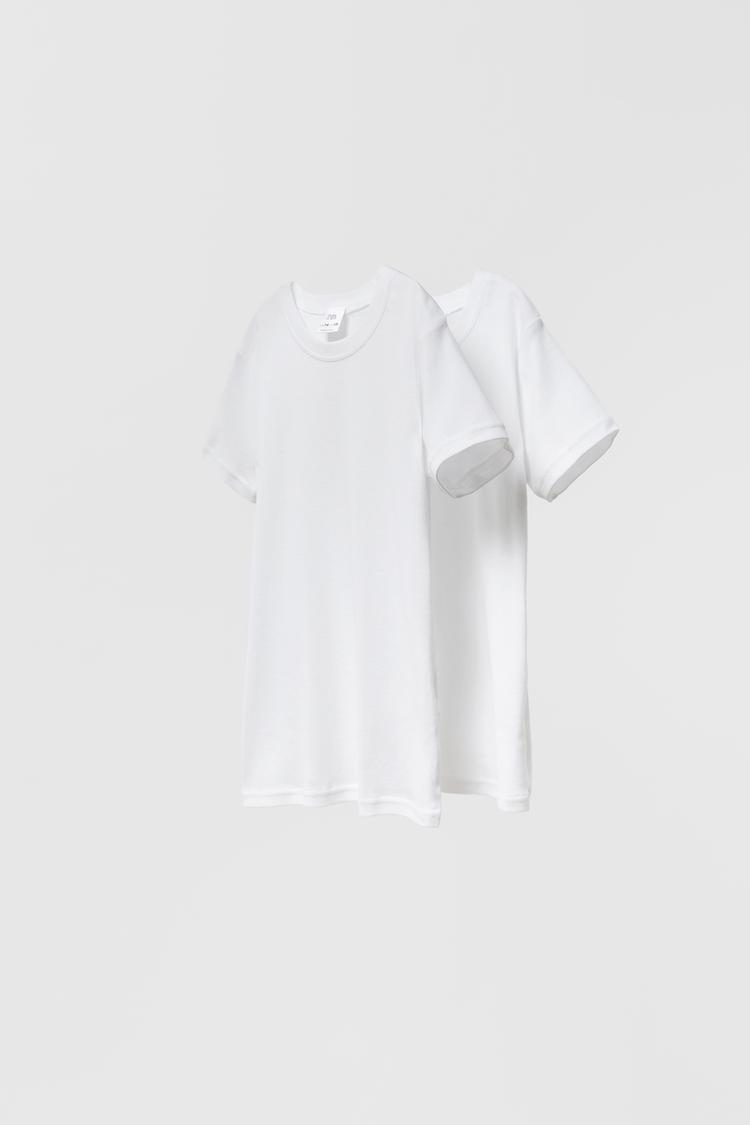 AGES 6-14/ 2-PACK OF BASIC T-SHIRTS - White | ZARA India 