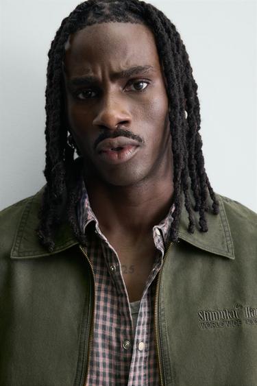 BLOUSON EFFET DAIM DÉLAVÉ - Vert de Zara - Image 5