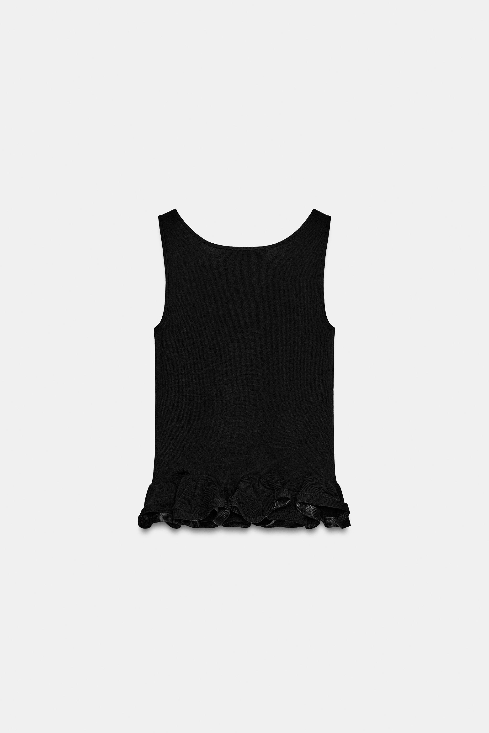 Zara DALGALI KESİM TRİKO TOP görsel 8