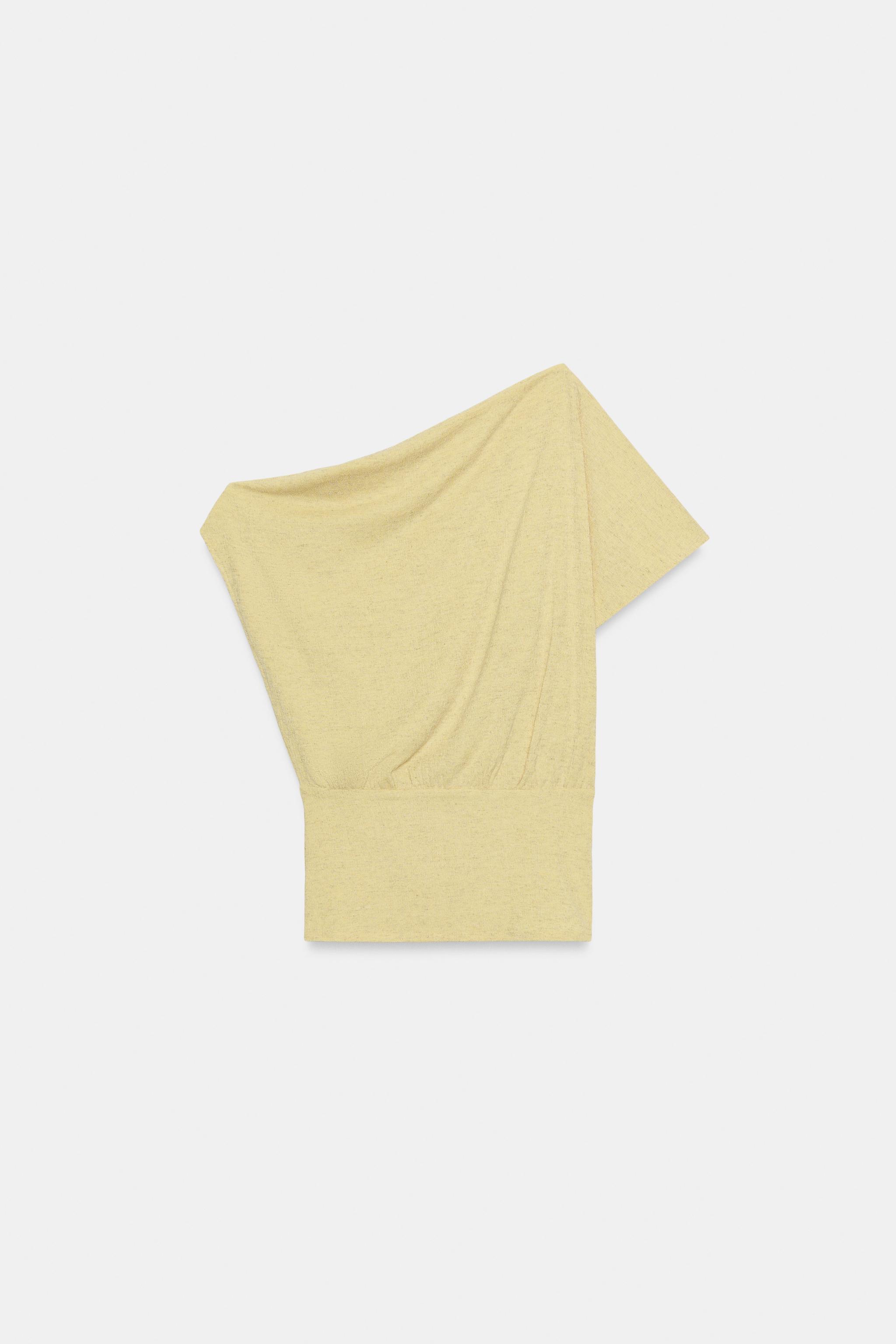 ASYMMETRIC TEXTURED TOP - Light yellow | ZARA United States