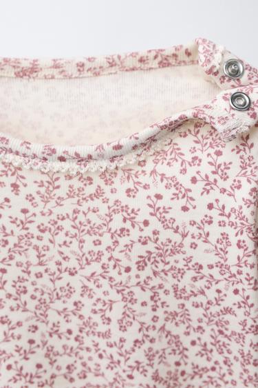 FLORAL BODYSUIT AND LEGGINGS SET - Chalk pink by Zara