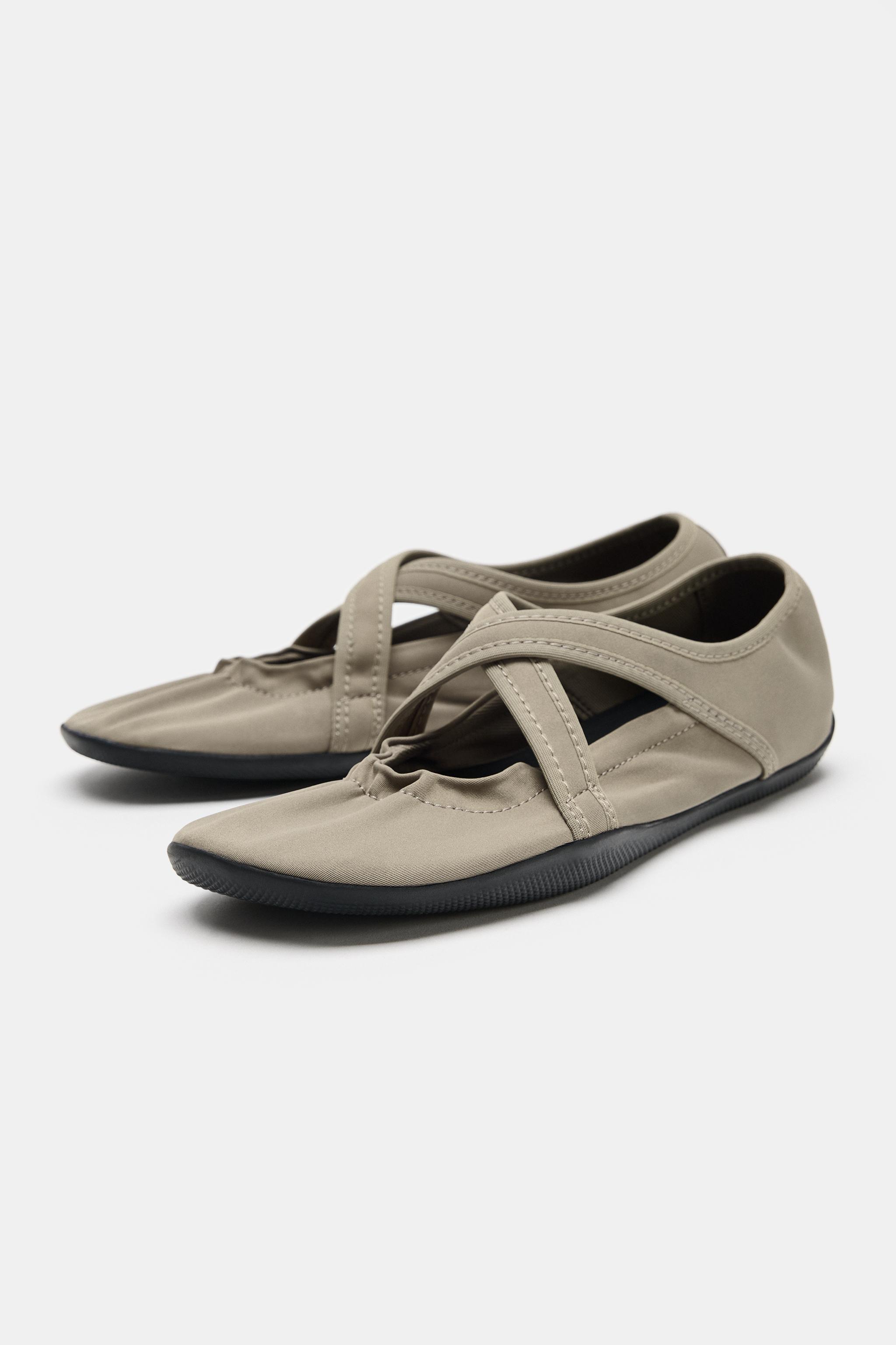 CROSS-STRAP SPORT BALLET FLATS