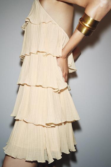 RUFFLED HALTER DRESS - Yellow by Zara - Image 3