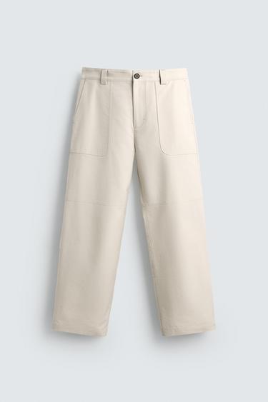 REGULAR FIT TROUSERS WITH POCKETS - Oyster-white by Zara
