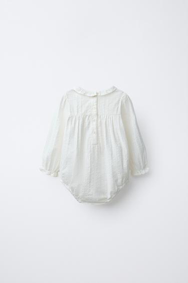 BRODERIE ANGLAISE BODYSUIT - Ecru by Zara - Image 1
