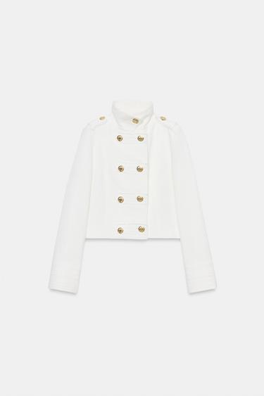 BLAZER CROISÉ BOUTON DORÉ - Écru de Zara - Image 9