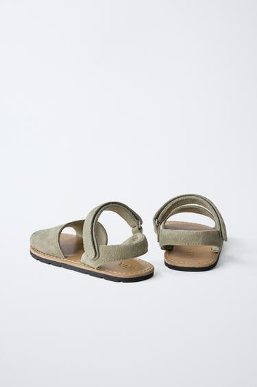 SANDALES EN CUIR - Vert kaki de Zara - Image 4