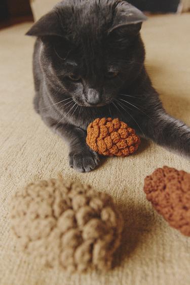 DENNENAPPELVORMIG DIERENSPEELGOED (3-PACK) - Bruin van Zara