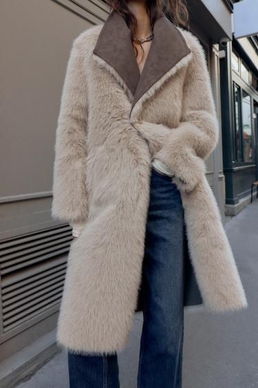 MANTEAU RÉVERSIBLE DOUBLE FACE EFFET FOURRURE - Vison de Zara - Image 2