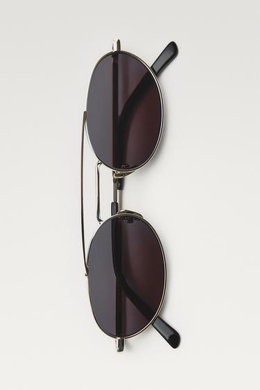 Double bridge oval sunglasses — Silver 1