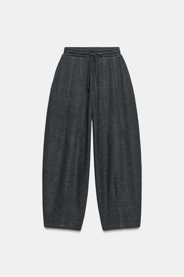 BALLOON RIBBED TROUSERS - Dark grey by Zara