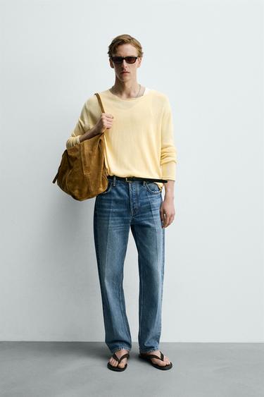 RELAXED-FIT-PULLOVER MIT STRUKTURMUSTER - Gelb von Zara - Bild 0
