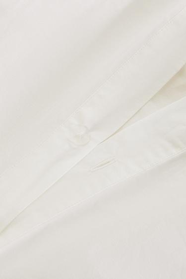 DUVET COVER WITH LINEN BORDER - White by Zara