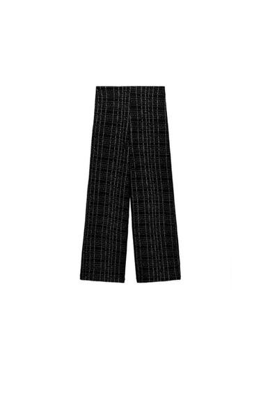 JACQUARD TEXTURED WIDE-LEG TROUSERS