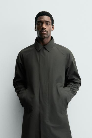 Zaras VATTENAVVISANDE TEKNISK KAPPA - Mörk khaki