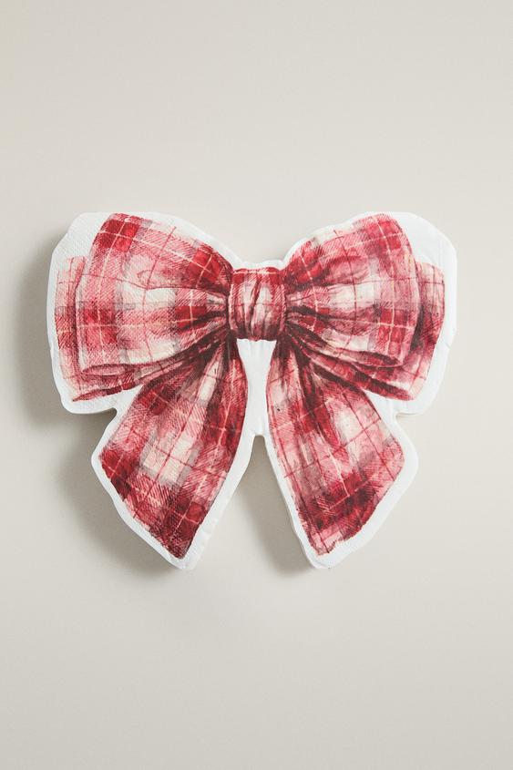 CHRISTMAS BOW PAPER NAPKINS (PACK OF 20) - Red / White by Zara - Image 0