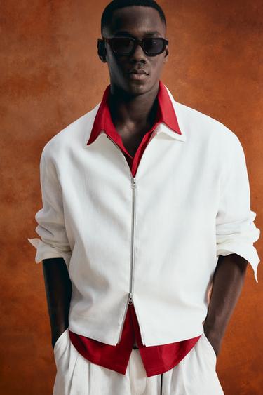 100% LINEN JACKET - White by Zara