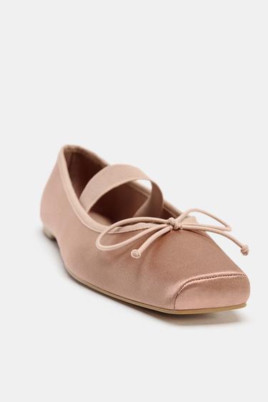 BALLERINES SATINÉES AVEC NŒUD - Rose de Zara - Image 4