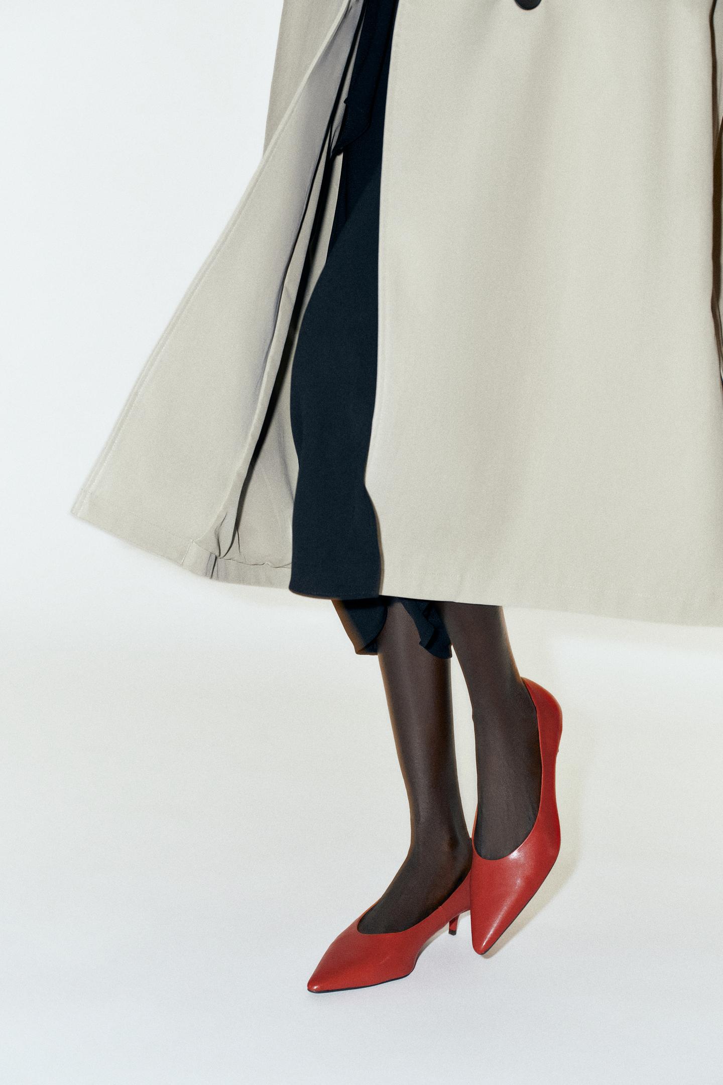 Женские туфли Zara Pointed Kitten Heel, цвет: Красный — фото 2