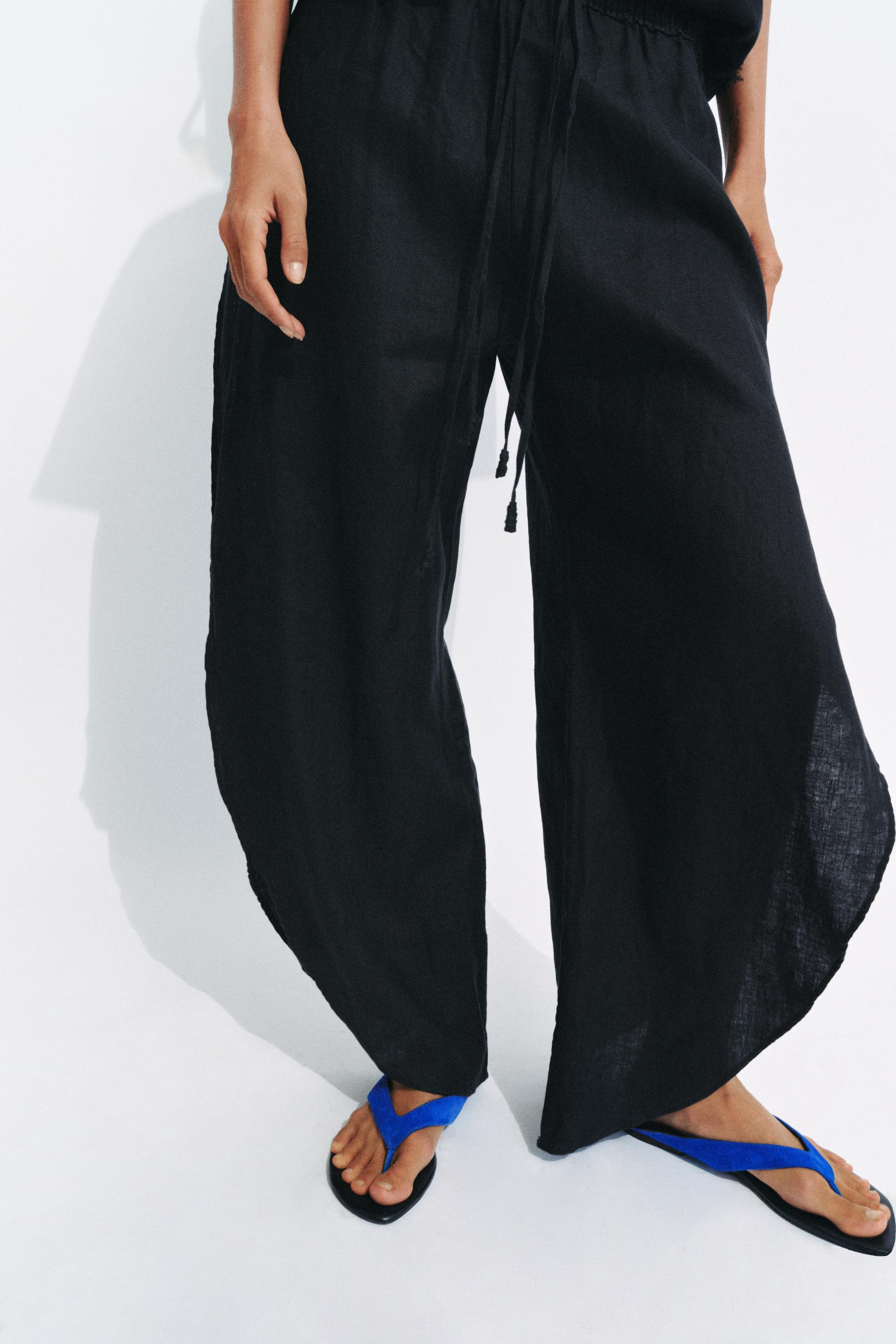 ZW COLLECTION 100% LINEN VENTED PANTS