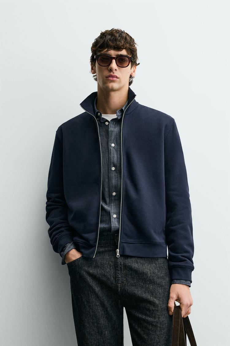 ZARA BASIC ZIP-UP SWEATSHIRT