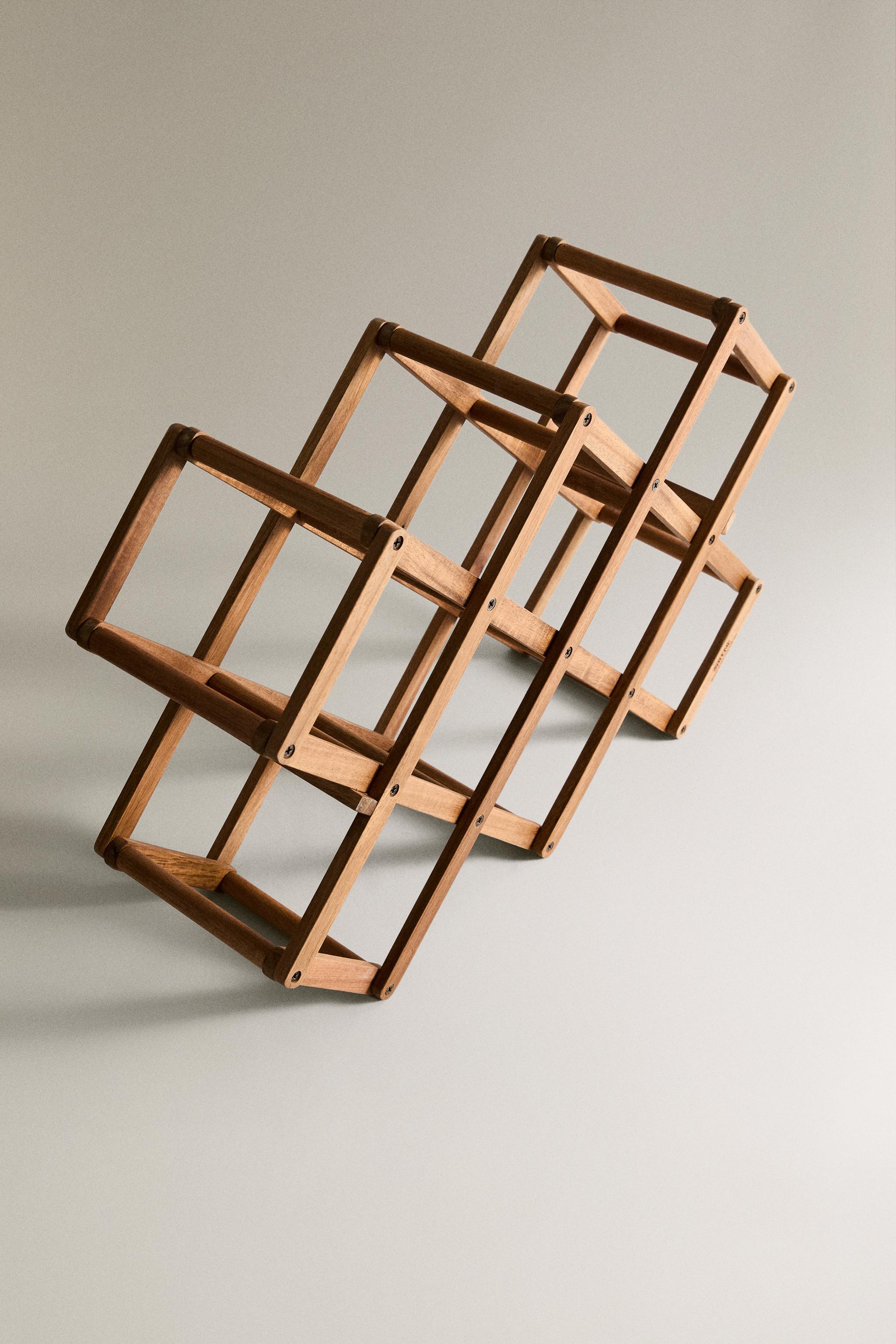 WOODEN BOTTLE RACK - Brown | ZARA United States