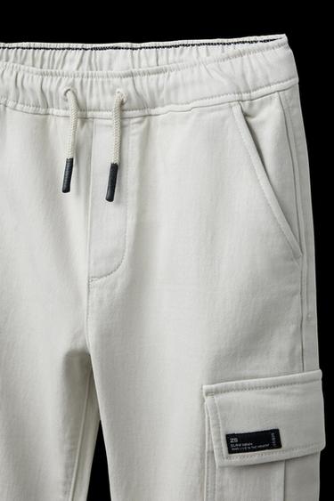 SOFT CARGO JOGGING TROUSERS - Ecru by Zara