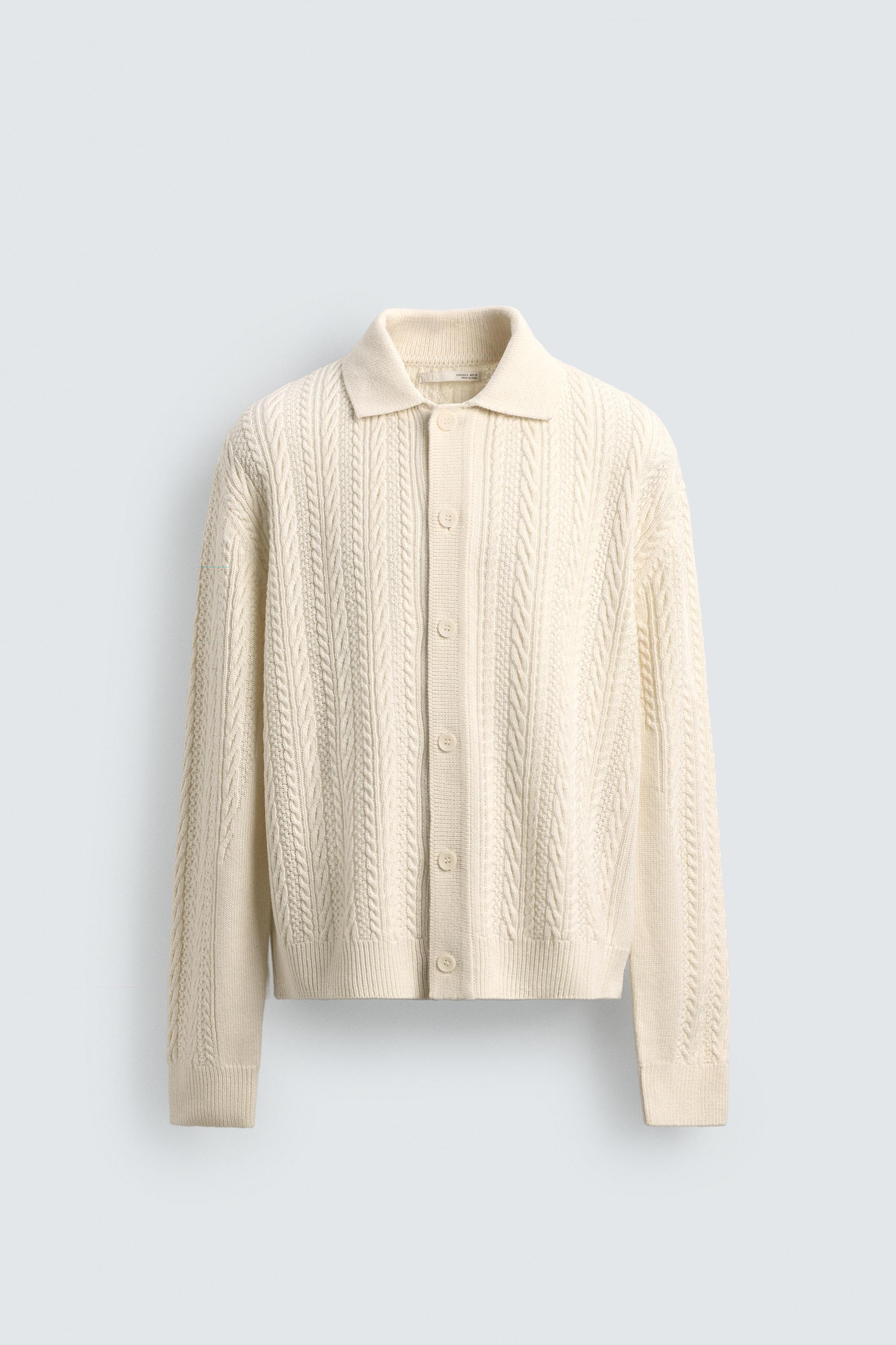 CARDIGÃ COM ESTRUTURA TRANÇADA - Cru | ZARA Brasil