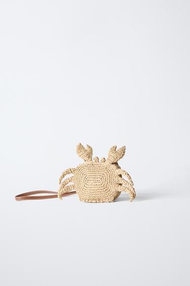 RAFFIA-EFFECT CRAB CROSSBODY BAG - Ecru White by Zara - Image 1