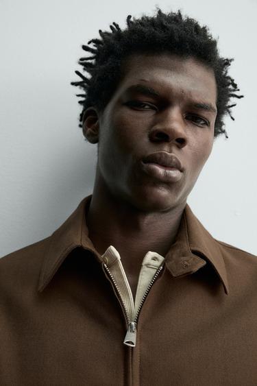 100% WOOL REGULAR FIT JACKET - Brown by Zara - Image 4