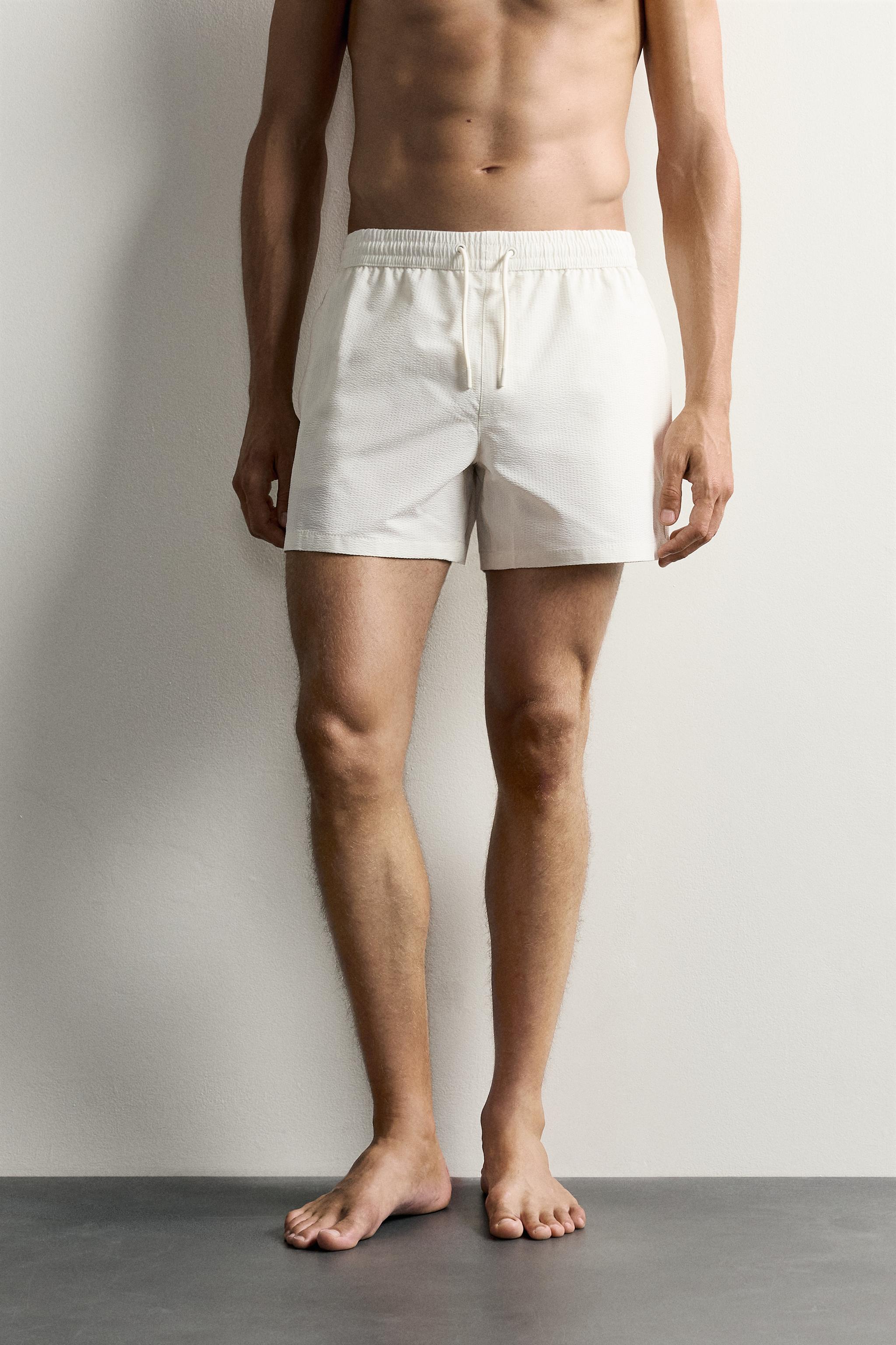 MID-LENGTH SEERSUCKER SWIMSUIT