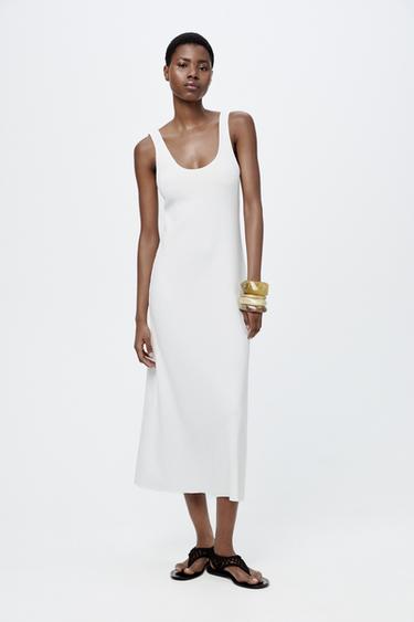 ДЛИННОЕ ПЛАТЬЕ В РУБЧИК — БЕЛЫЙ от Zara — изображение 0