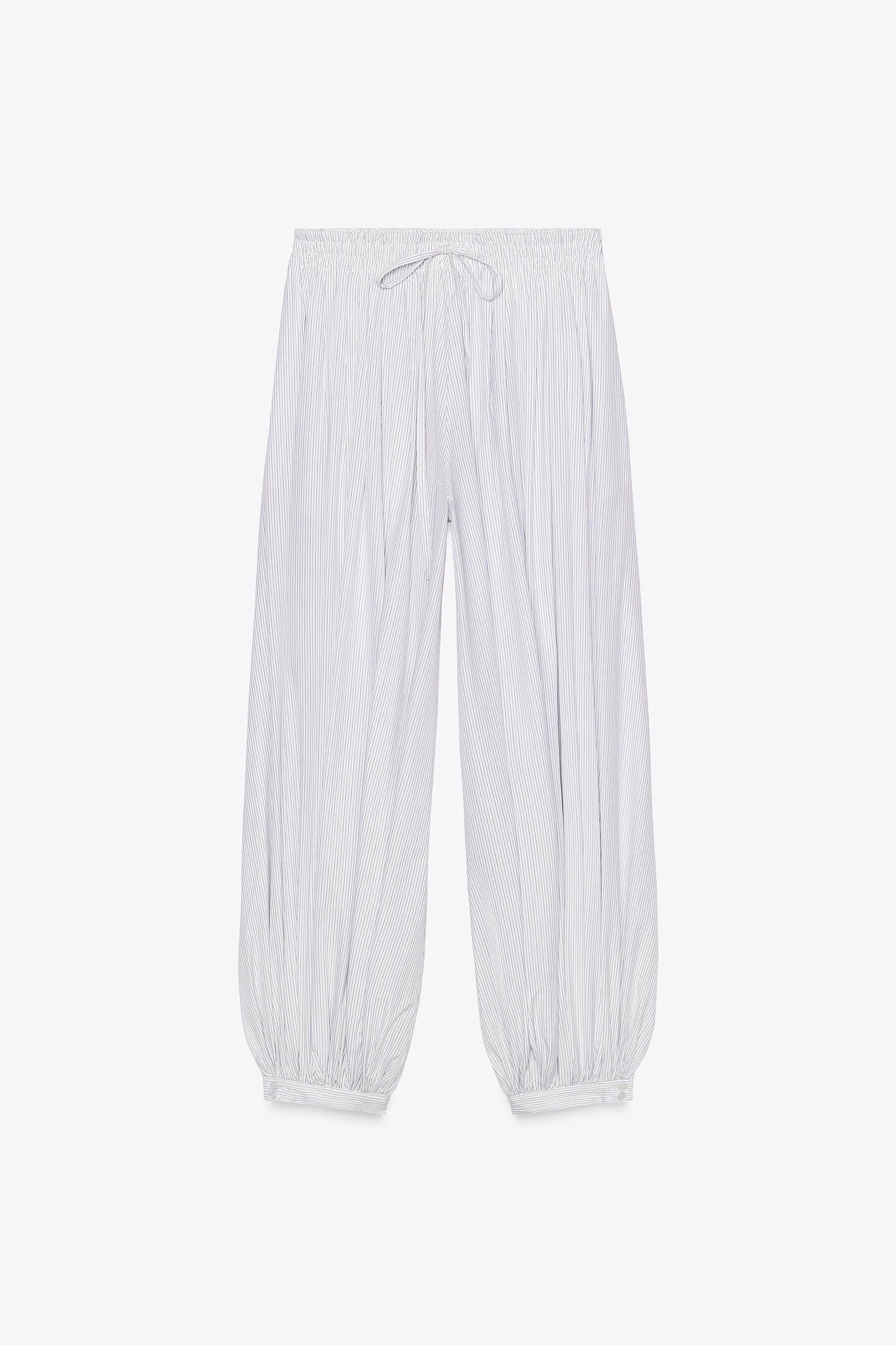 ZW COLLECTION ストライプ柄バルーンパンツ - ストライプ | ZARA