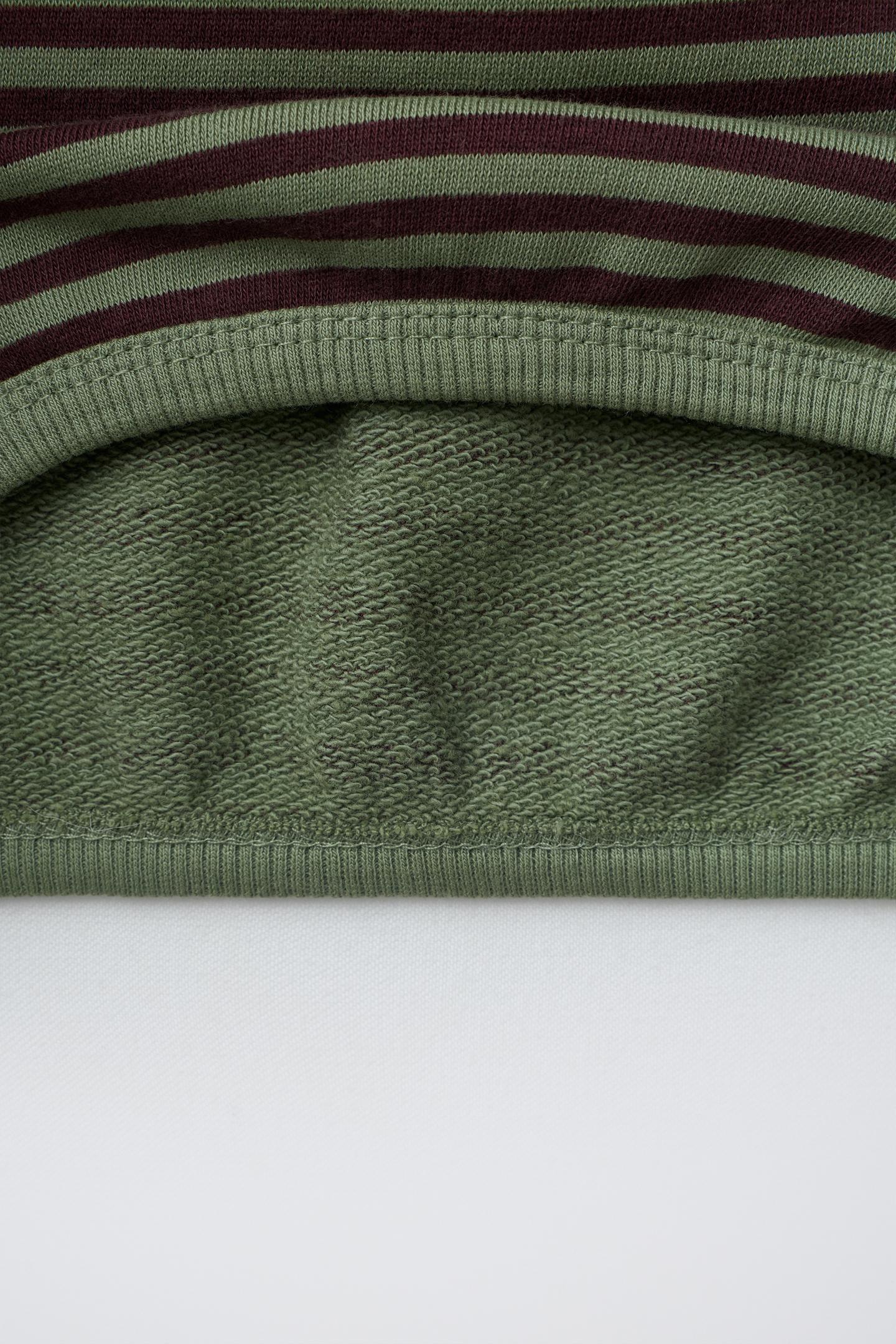 Детская толстовка Zara Striped Print, цвет: Хаки — фото 4