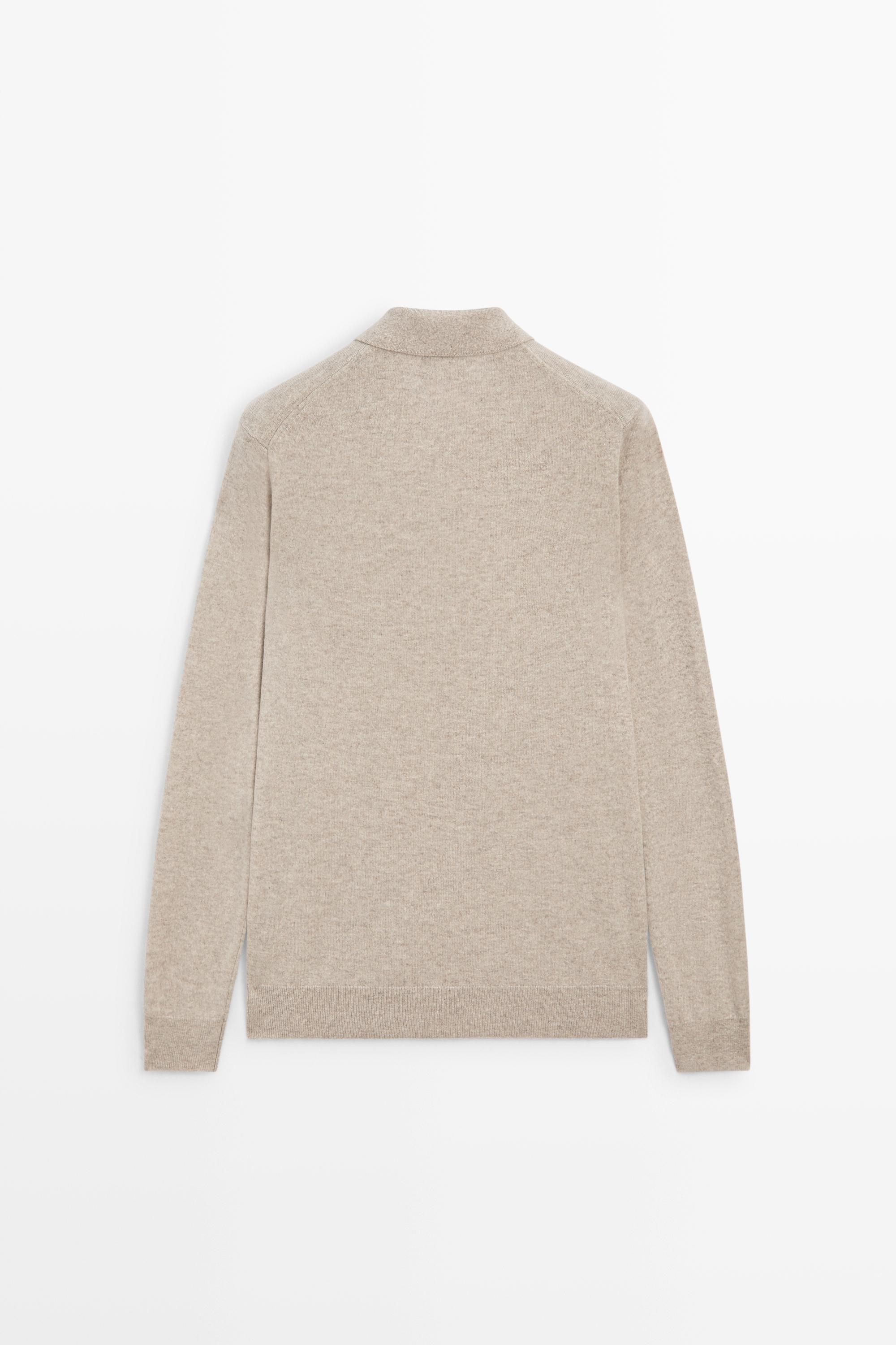 Pull polo en maille 100 % cachemire