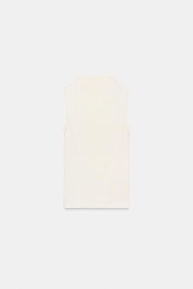 Zara SLEEVELESS TOP - Oyster-white