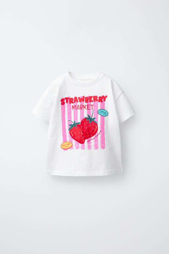 CAMISETA COM ESTAMPA DE FRUTAS - Branco da Zara - Imagem 0