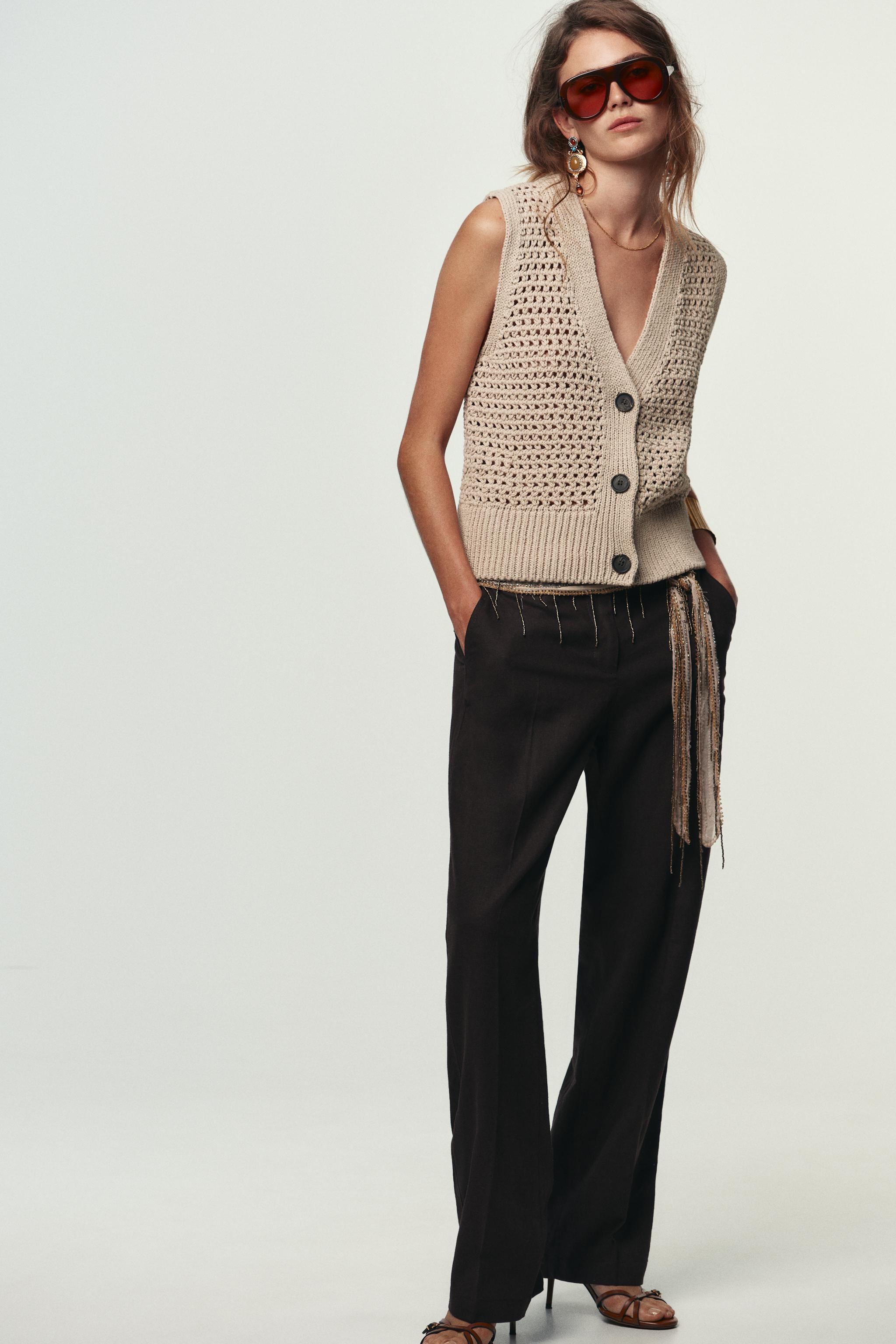 OPEN KNIT VEST - Sand | ZARA United States