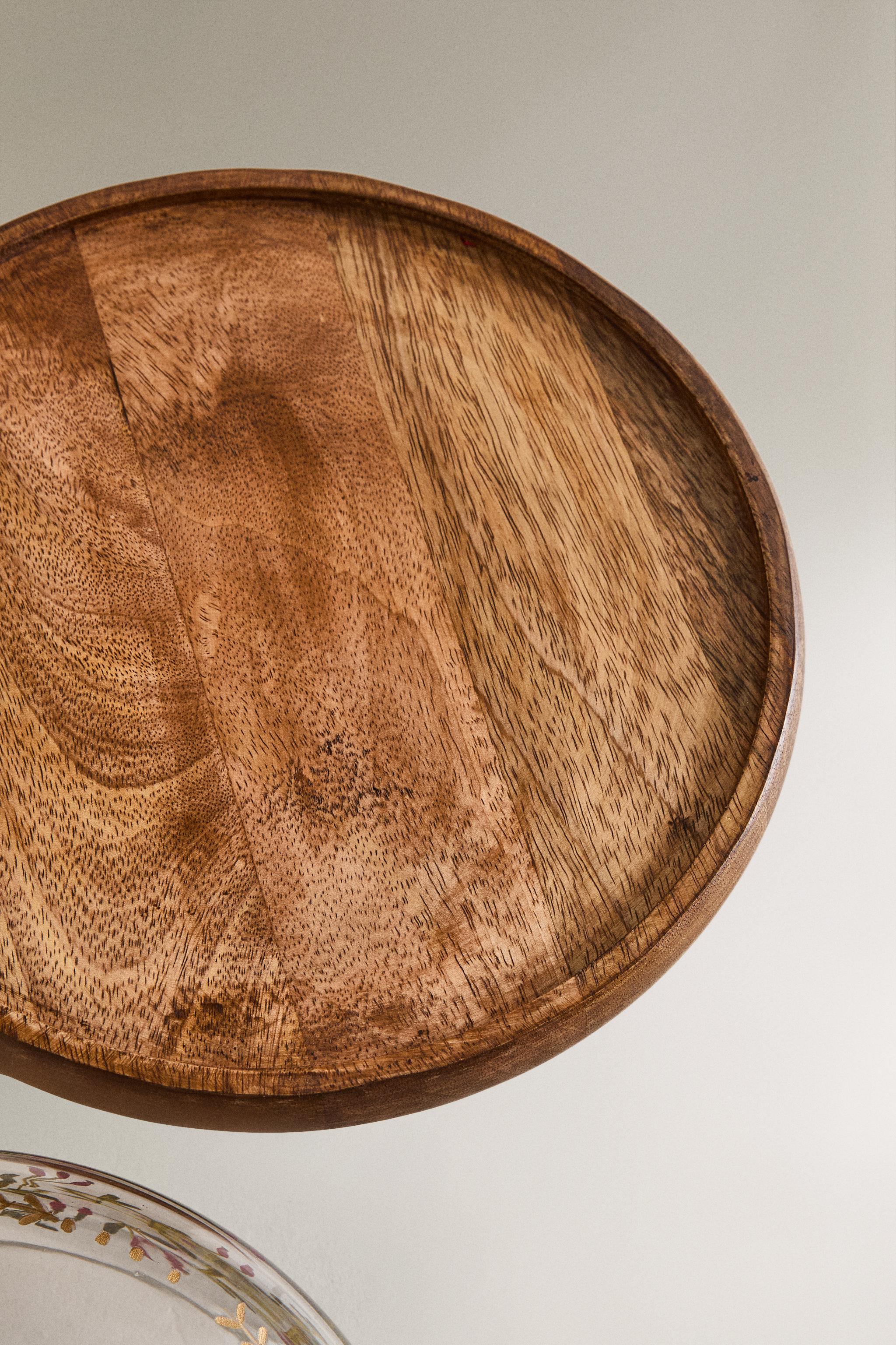 CHRISTMAS WOODEN CAKE DISH