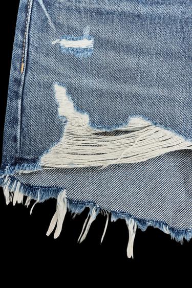 SHORTS DENIM TRF CURVED TIRO ALTO - Marino de Zara