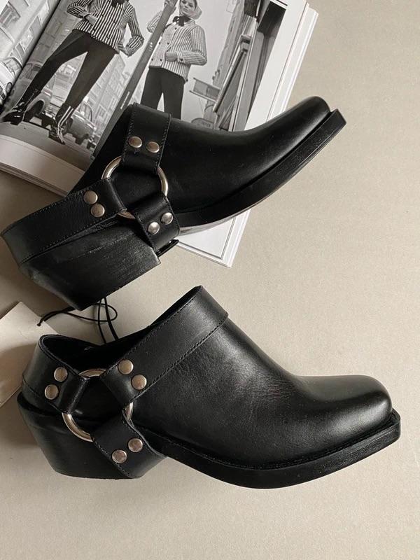 LEATHER BIKER CLOGS - Image 6