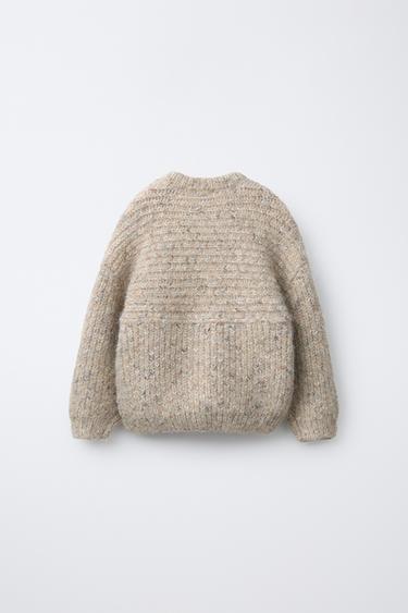 PULL EN TRICOT AVEC LAINE - Beige chiné de Zara - Image 1