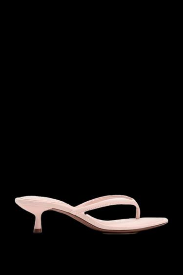 SANDALE MIT KITTENHEEL IN SOFT-OPTIK - Rosa von Zara - Bild 0